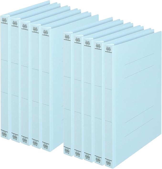 Plus Flat File, Resin Jig, Thick Binding 300 A4, Vertical, Royal Blue, 10 Books, NO.021NW 79-111 x 10