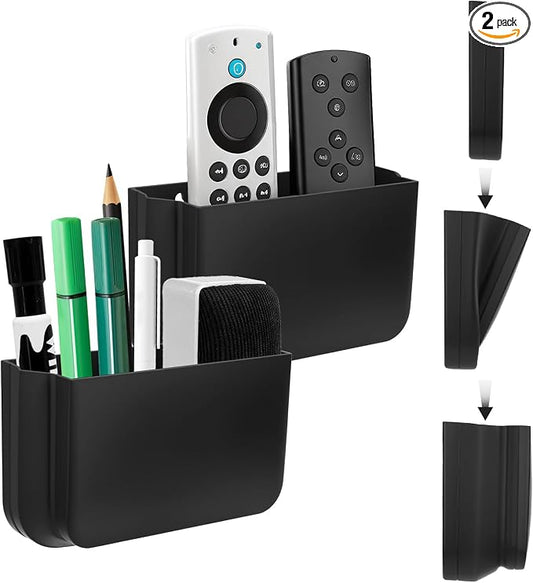 2 Pack Magnetic Foldable Remote Control Holder, Strong Magnet TV Remote Holder Wall Mount, Magnetic Dry Erase Marker Holder for Whiteboard, Refrigerator, Locker Accessories, Office & Desk Accessories