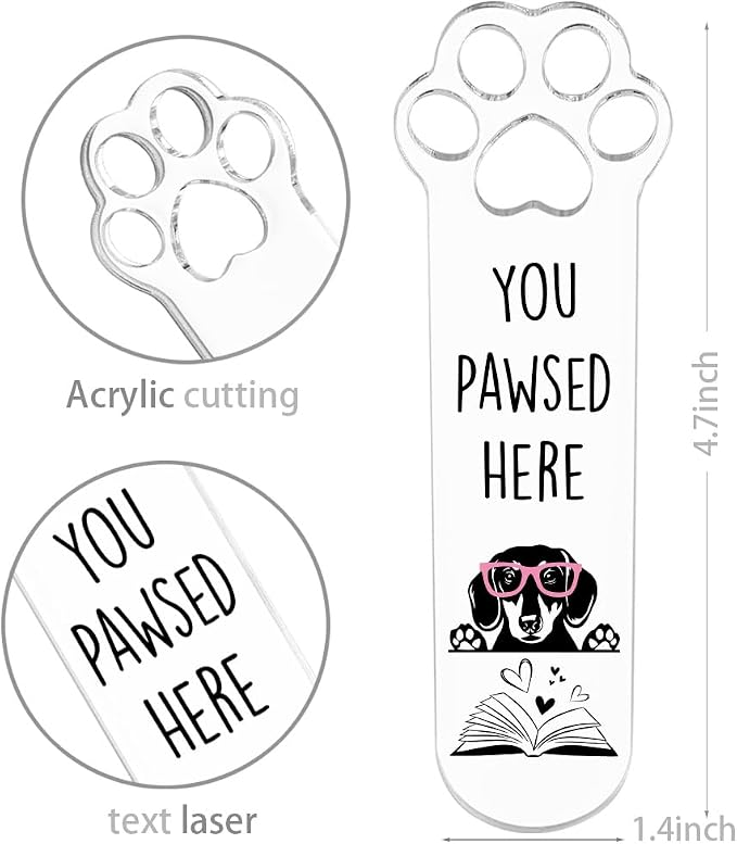 Dachshund Dog Lover Gifts, Dachshund Dog Bookmark for Book Lovers Bookworm Bookish Nerd Librarian Sister Brother, Cute Funny Bookmarks for Women, Book Club Gifts for Reader Pet Owner-LDS01