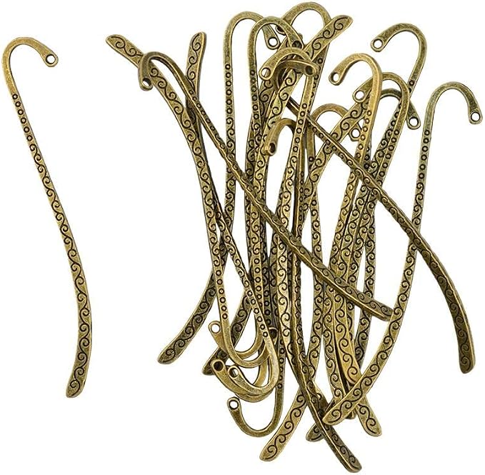 Esquirla 20Pcs Vintage Beading Line Pattern Bookmarks + Hole Stationery
