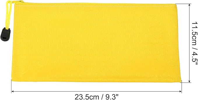 PATIKIL Waterproof Zipper File Bags, 3 Pack A6 Document Holders Pencil Pouch for Office, Yellow