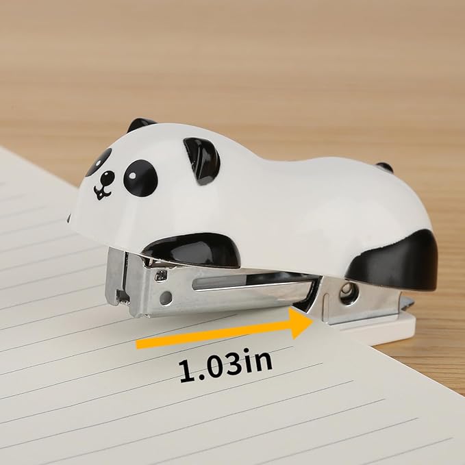 Cute Panda Mini Desktop Stapler, Home Stapler with 1000 Staples