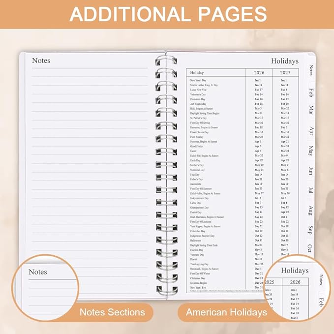 2026 Pocket Planner, A6 Weekly Planner with Monthly Tabs, Run January 2026-December 2026, Elastic Closure, Twin-Wire Binding, Easy to Organize Your Daily Life, 3.75 x 6.75 In, Pocket Planners 2026, Twig