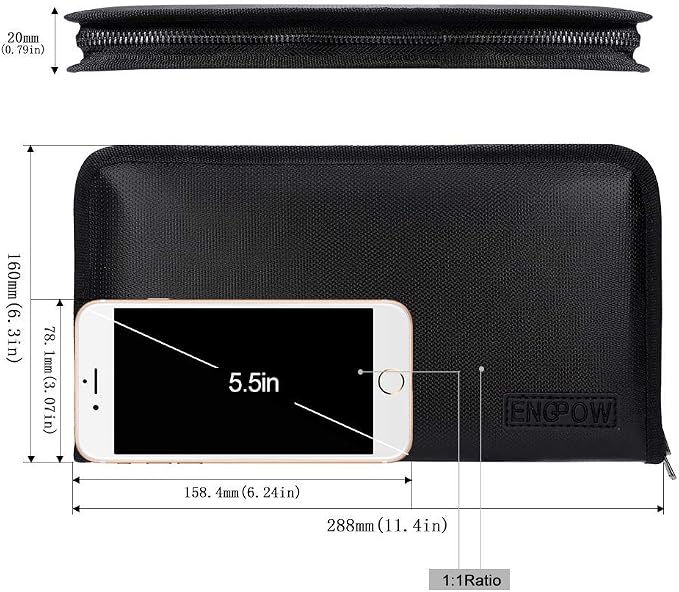 ENGPOW Expanding File Folder (11.4"x6.7") A5 Size Document Organizer Fireproof Money Bag 13 Pockets Zipper Closure Portable Filing Wallet Holder Storage for Check,Bill,Receipts,Tickets