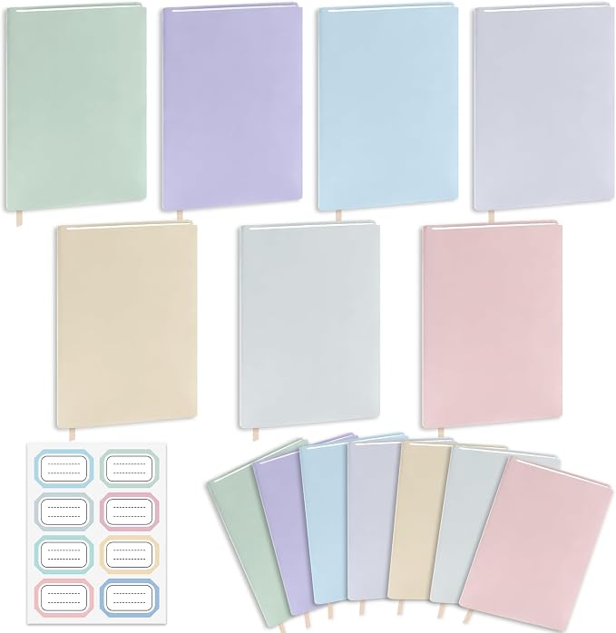QOUBAI Jumbo Stretchable Book Covers 7PCS Reusable Fabric Book Covers with Label 9x11in Pastel Girls Protective Sleeve for Hardcover Book Textbook Cover for School Fits Most Book Sizes Up to 10x12.5in