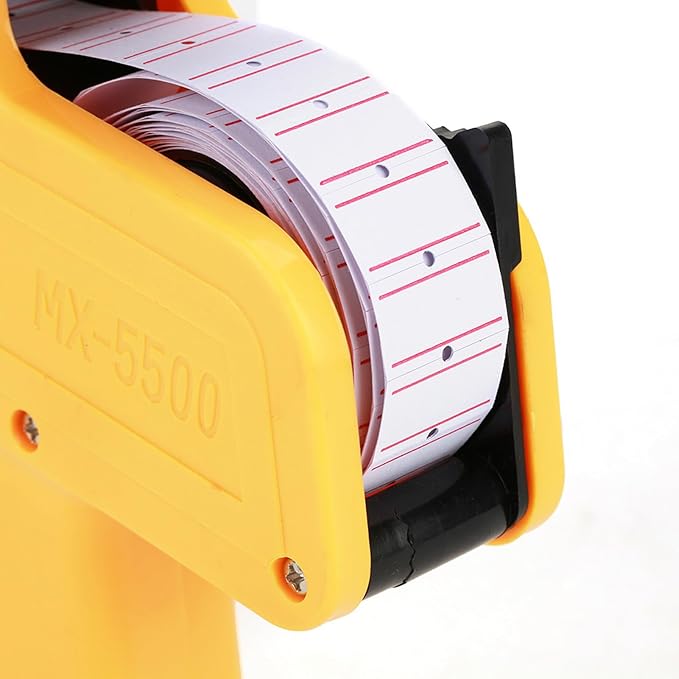 Marhynchus Price Tag Gun, 8 Digits Price Tag Gun Retail Pricing Labeller Kit Labeler with Label Rolls and Spare Ink (Yellow)