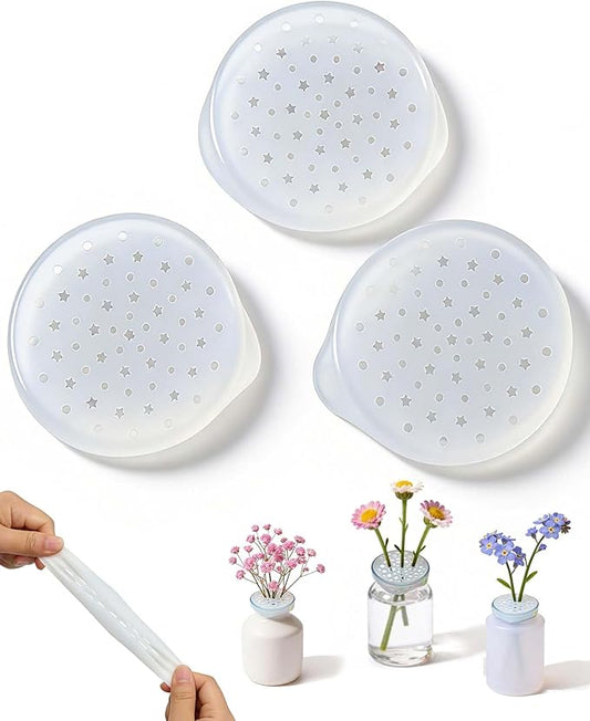 Silicone Flower Arranging Grid - 3 Pack,Mini,Transparent, Soft & Flexible, Multi-Purpose Flower Arrangement Tool for Vases and Desktop Pen Holder