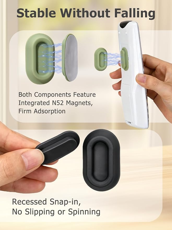 Remote Control Holder Wall Mount, 5 Pcs Drill-Free Magnetic Remote Control Holder for TV Fan Air Conditioner Remotes RV Storage and Organization