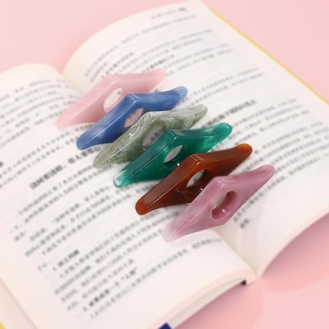 Kartterfly Thumb Page Holder for Reading 2Pack, Energy Pattern Thumb Bookmark, Book Opener Holder, Book Finger Page Holder, Book Accessories for Reading Lovers(Blue and Green）