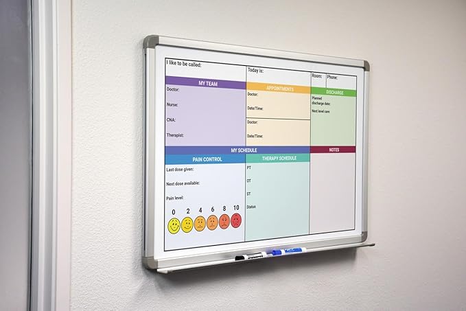 Pain Control with Color Hospital Whiteboard - 60in x 40in