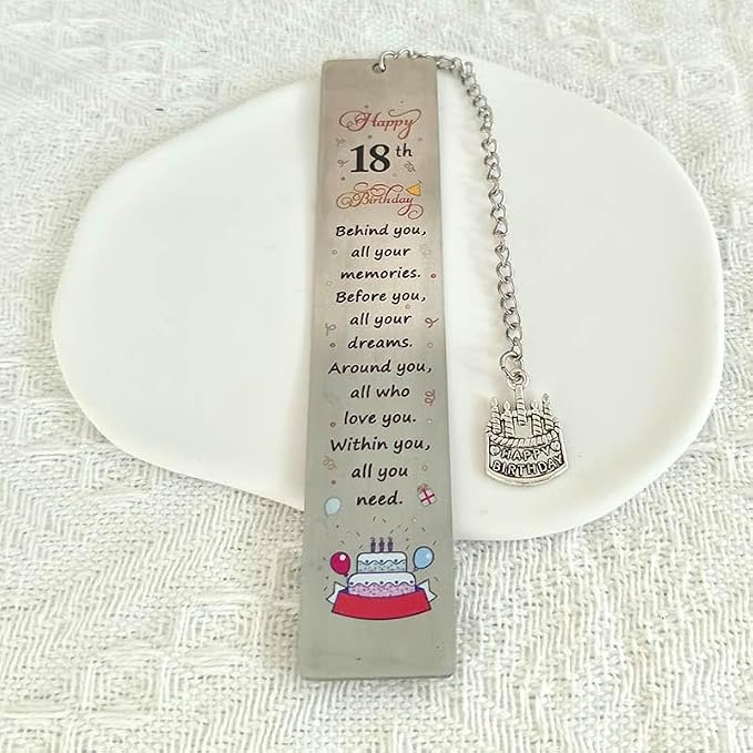 Happy 18th Birthday Gift Bookmark 18 Birthday Gifts for Women Men | Behind You All Your Memories Book Marks for BFF Sister Readers Bookworm 18 Year Old Birthday Gift Bookmarks