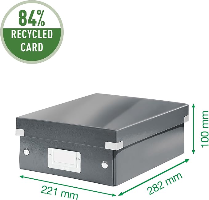Leitz A5 Storage Box, Click and Store Range 60430001 - Small, Purple Organiser Box A5