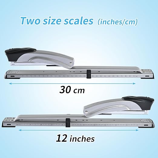 1 Hole Punch， 1/4 inch of Single Whole Punch and Long Reach Stapler,with 2000 Staples & Stapler Remover Full Strip