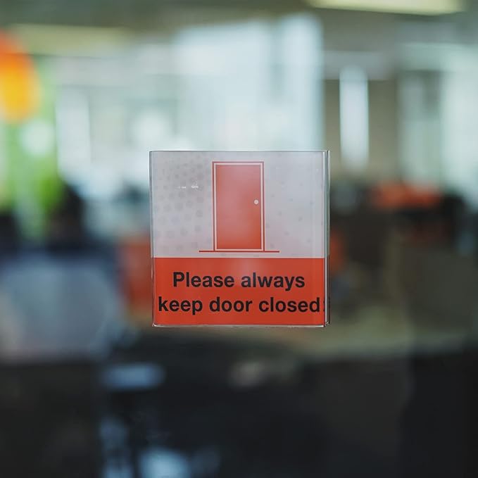 MECCANIXITY Wall Mount Acrylic Sign Holder, 3.9 x 2.8 Inch Clear Plastic Wall Sign Holders Horizontal Acrylic Frames for Offices, Stores, Restaurants, Pack of 10