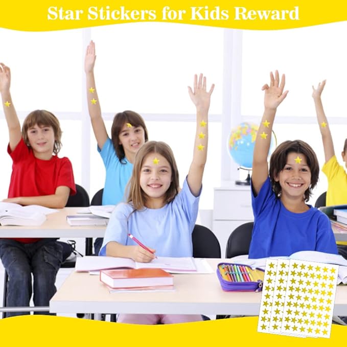 1080 PCS Gold Star Stickers, Small Star Stickers, 20 Sheets Foil Star Metallic Stickers, Star Sticker for Kids Reward, School Planner, Behavior Chart, Classroom Teacher Supplies, DIY, Home