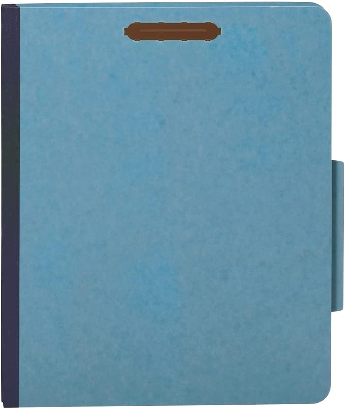 Office Depot Classification Folders, 2 1/2in. Expansion, Letter Size, 2 Dividers, Blue, Pack of 5, OM01727