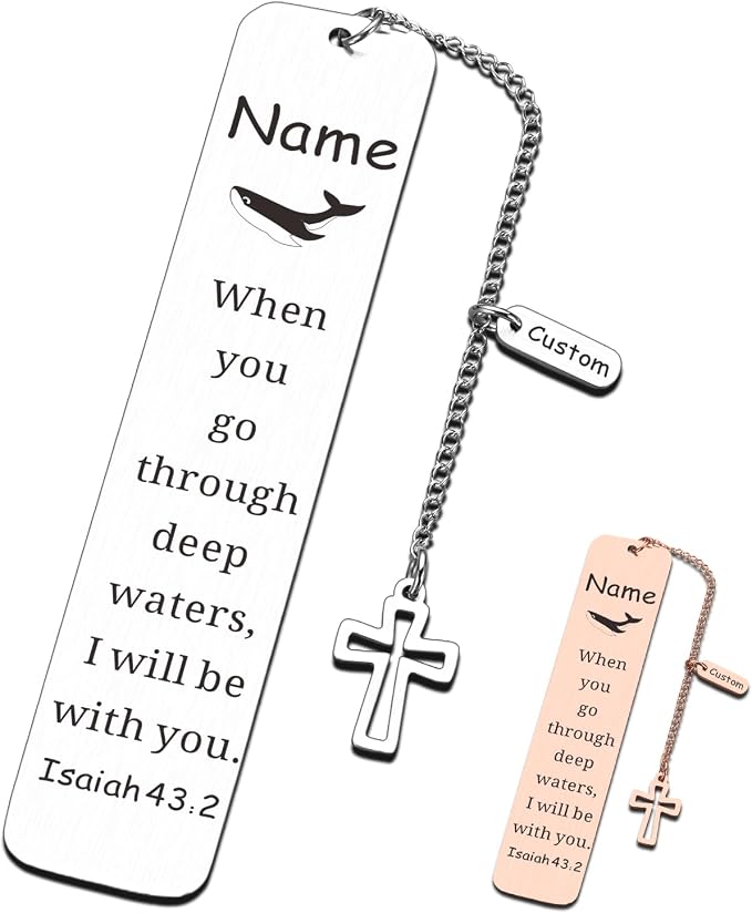 Personalized Bible Bookmarks - Custom Name Inspirational Christian Bible Religious Bookmarks Gifts for Women Men Book Lovers (Style-3)