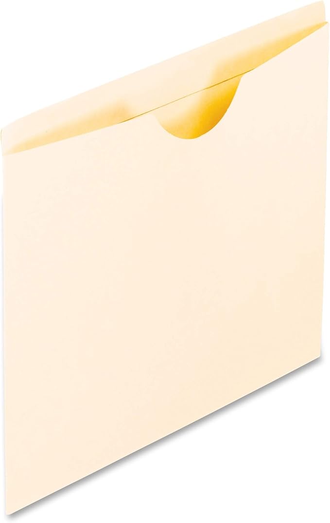 Pendaflex File Jackets, Letter Size, Manila, Reinforced Straight-Cut Tabs with Thumb Cut, 100 per Box (22000EE)