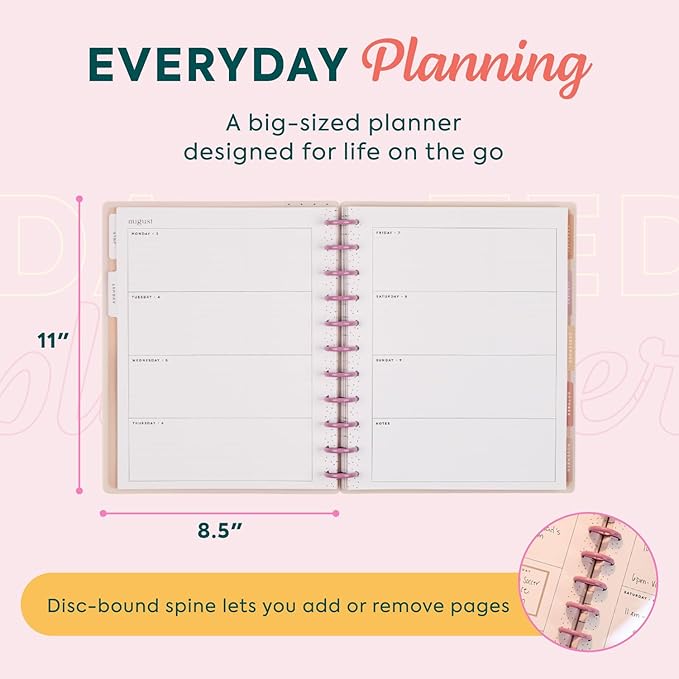 Happy Planner Disc-Bound Planner July 2026–June 2027, Includes 3 Extra Months and 2 Sticker Sheets, Big Size, 8.5" x 11", Horizontal Layout, Gradient Glow