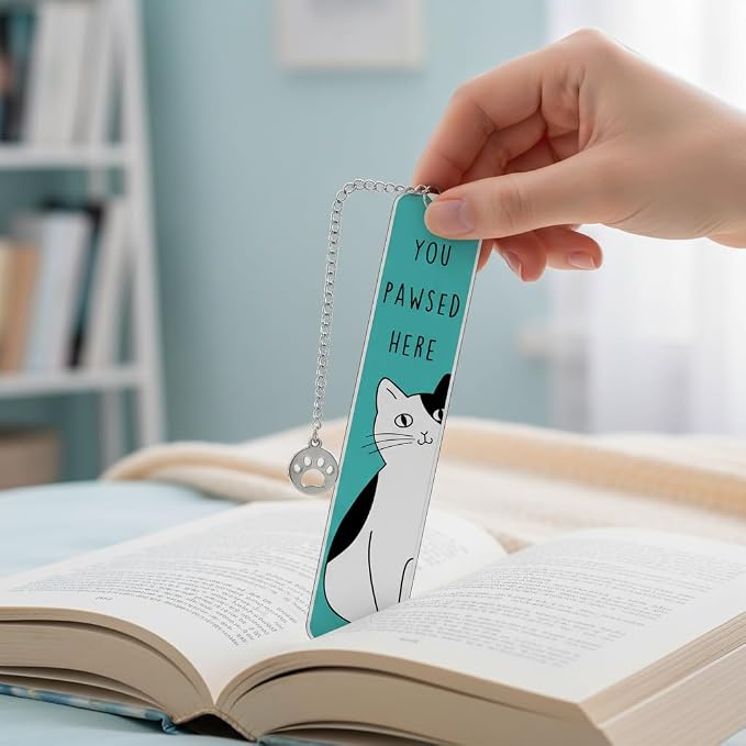 Cat Gifts for Women, Cute Cat Bookmarks for Bookish Girls, Father's Day Cats Dad Gift, Birthday Graduation Gift for Cats Mom, Cats Themed Gift for Woman Men Boys, Reading Accessories for Book Lovers