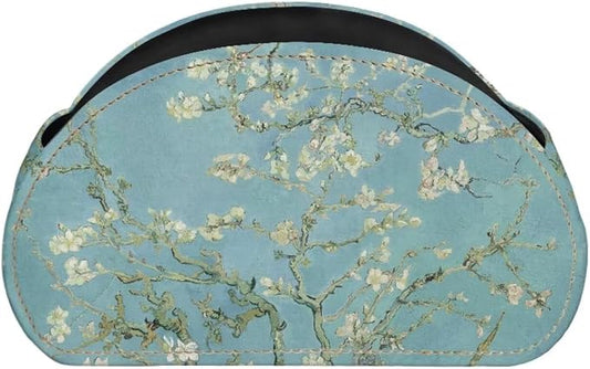TV Remote Holder with 5 Compartments,Branches of an Almond tree in Blossom Print Office Desk Organizers,Nightstand Caddy,Storage for Eyeglasses/Cosmetic Brushs