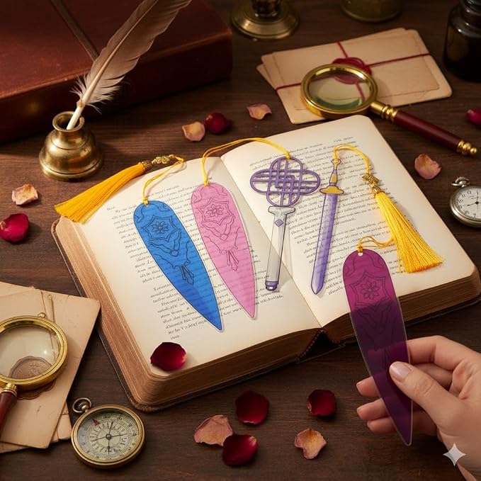 5PCS Supernatural K-Pop Group Bookmark,Demon Hunting Idol Bookmarks,Animated Fans Book Lover Read Accessories Gift (5pc Weapons)