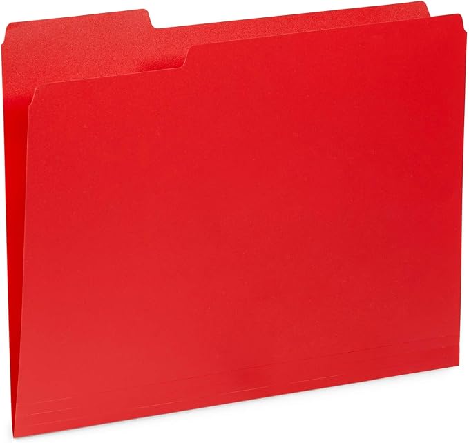 Blue Summit Supplies Plastic File Folders, 1/3 Cut Tab, Heavy Duty Multi Colored Poly Folders, Letter Size, 30 Pack