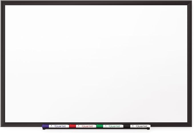 Quartet Magnetic Porcelain Whiteboard, 4' x 3' White Board, Premium, Duramax, Black Aluminum Frame (2544B)