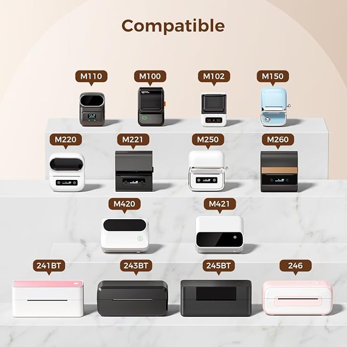 M110 Labels Compatible for M110/ M100/ M220/ N20/ M221/M421/241BT/243BT/, 1.96'' x 3.14'' (50x80mm), 100 Labels/Roll, for Address/Mailing/Barcode/Business/Office