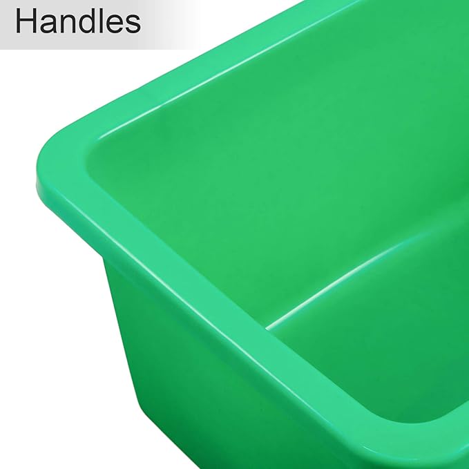 Zonon 12 Pcs Plastic Cubby Storage Bins Classroom Cubby Organization Storage Containers with 1 Pack Self Adhesive Labels Bin for Office School Library Home(Colorful,15.51 x 11.57 x 4.92)