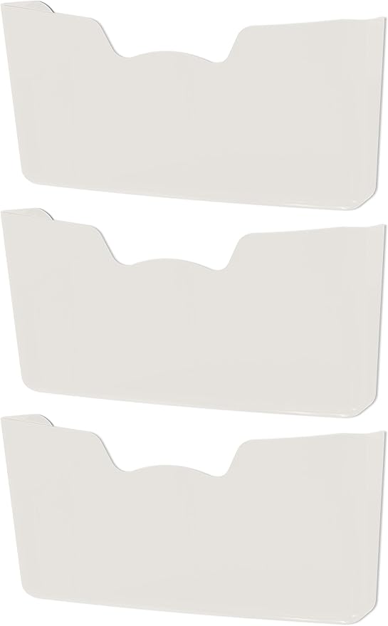 Simple Houseware Single Pocket Wall Mount for Hanging File Holder, 3 Packs, White