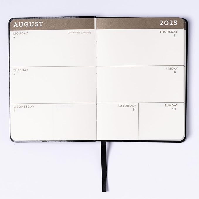 Eccolo 2025-2026 Pocket 18-Month Weekly Planner, Leatherette Soft Covers with Pen, Lined Notes Pages, 4.5x5.5"