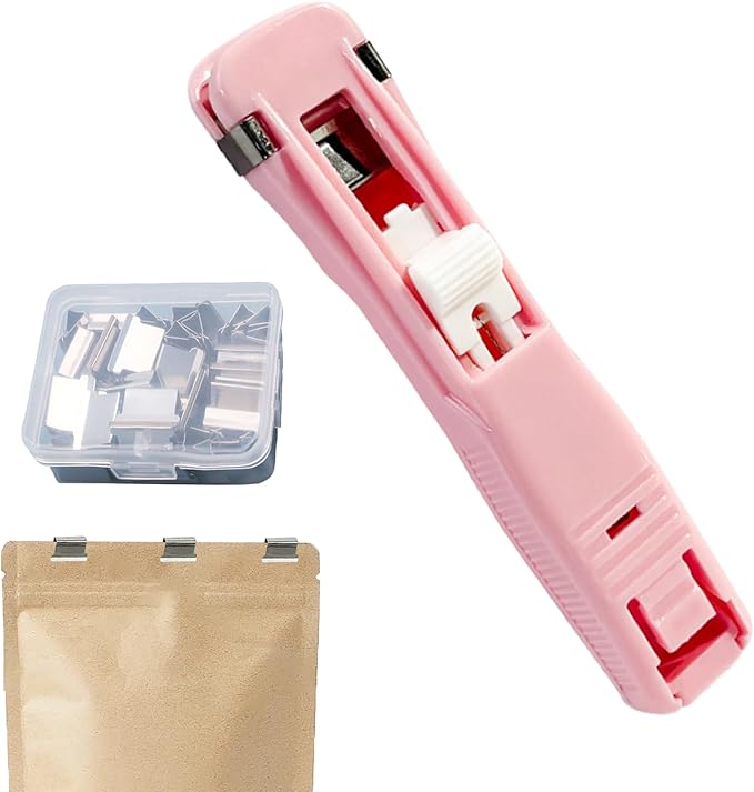 Binder Stapler - Quick Single-Slide Binding System, 45 Sheets Capacity, Clam Clip Dispenser, Push Stapler | Binder Clips for Office School Classroom Home Craft Book
