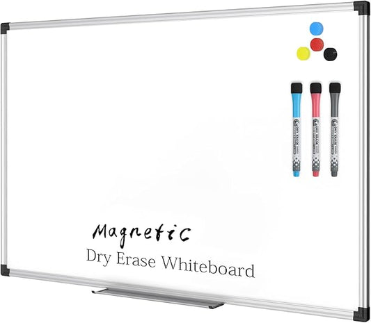 XBoard Magnetic Dry Erase Board/Whiteboard, 36 X 24 Inches Double Sided White Board, Silver Aluminium Frame
