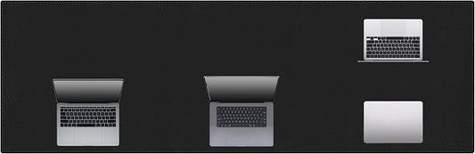 Cacoy Leather Desk Mat, 70.8"x24" Extended Mega Size Professional Computer Desk Pad for Full Desk, Super Large XXXL Desktop Cover Protector for Home and Office, Waterproof Leather Desk Blotter (Black)
