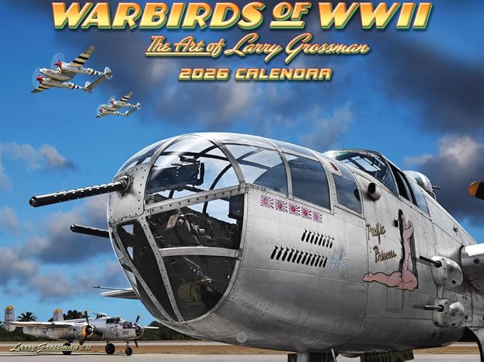Vintage Airplane Calendar 2026 Larry Grossman Warbirds WW2 Aviation Monthly Wall 12 Month | American Made In The USA