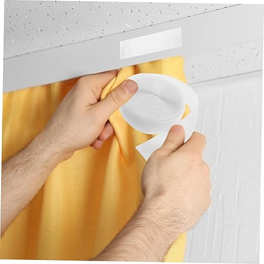 Double-Sided Self-Adhesive Hook and Loop Tape for Curtains and Doors Durable Strong Hold Fastener Strips for Home and Office Use Easy Installation Reliable Adhesion