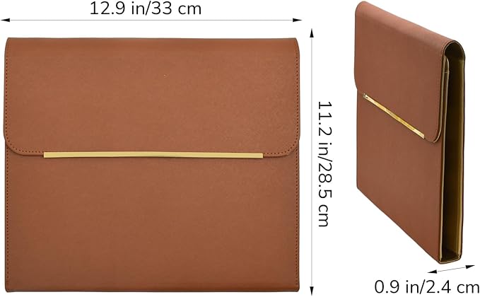 VANRA Vegan Leather Portfolio Binder Business Portfolio Folder for Women, Professional Portfolio with Magnetic Closure for Business Interview Meeting Office (Brown)