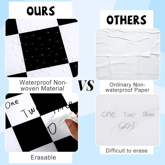 Black Checkered Bulletin Board Roll Reusable Waterproof Erasable Black White Retro Non-Woven Fabric Bulletin Board Roll Checkered Flag Poster for Teacher Classroom Decors Wrap Crafts 15.75" x 12ft