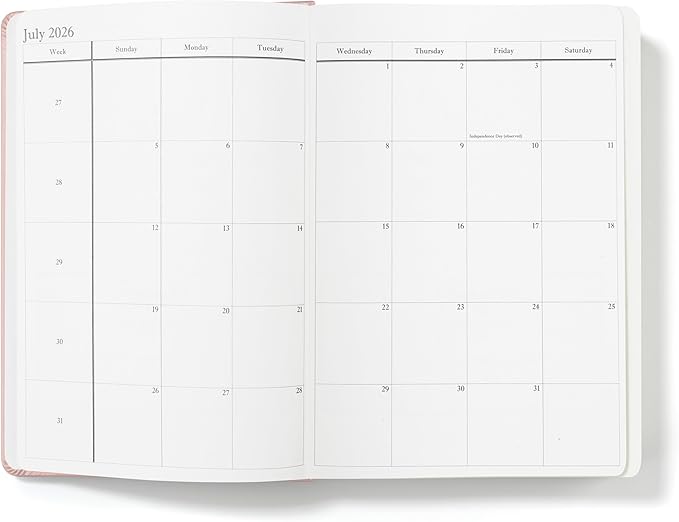 Wykeham's Executive 2026 Daily Journal Planner – US Public Holidays & Format – Customization Available (Personalized Rose, 8.5" x 5.5")