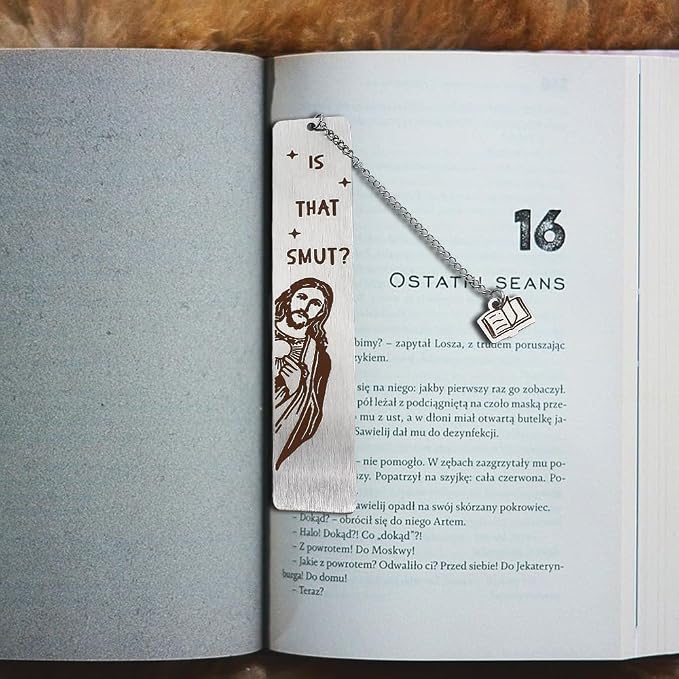 Peeking Jesus is that Smut? Bookmark (Metal 1 Piece Silver)