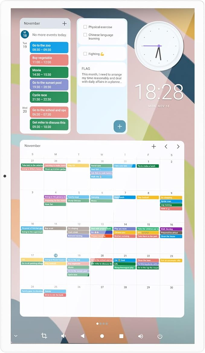 23.8 inch Digital Calendar,electronic digital wall touch screen smart calendar with Google Play Multi-calendar Sync for planner&personal organizers Wall/Desk Stand