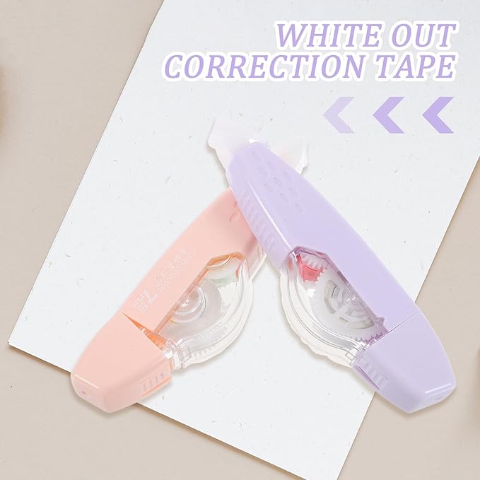 Hemoton 4pcs Refillable Correction Tape Pen-shaped, Portable Small White Adhesive Tape for Writing, Household and Office Use Stationery Supplies Random Color