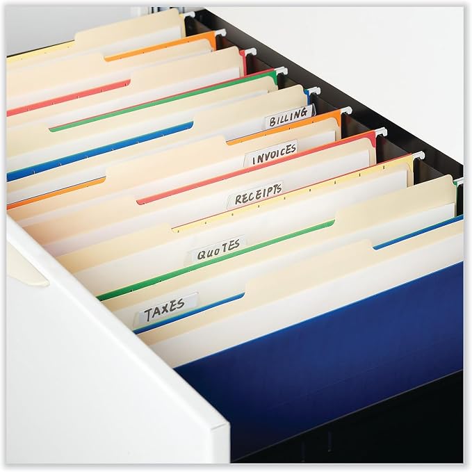 Universal File Folders, 1/5 Cut Assorted, One-Ply Top Tab, Legal, Manila, 100/Box (15115)