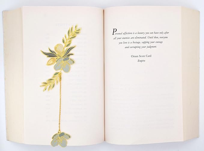 BLBMH Flowers Bookmark for Women Mother's Day Teacher Appreciation Birthday Christmas Unique Cute Funny Metal Book Marks for Girls Mom Readers Book Lovers - F1 Green