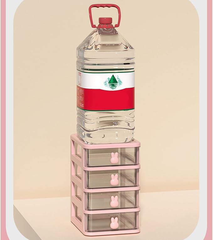 5 Drawer Storage Organizer, Transparent Plastic Organizer, Large Capacity Multi-Level Drawer for Makeup for Home, Office