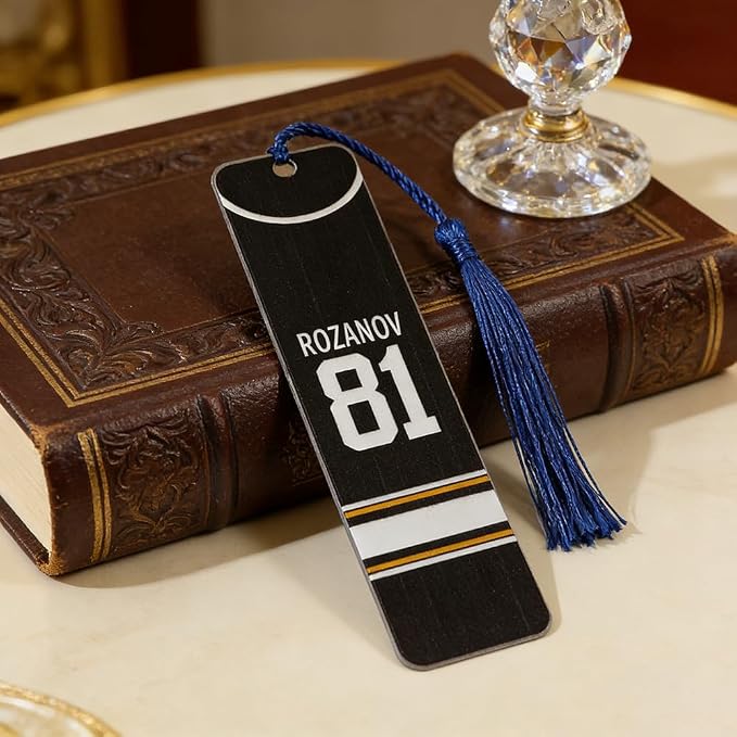 Heated Rivalry Inspired Bookmark, Hockey Jersey Bookmark Double Sided #24#81 Sport Fan Gift with Blue Tassel for Book Lovers (1PC Double-Sided)