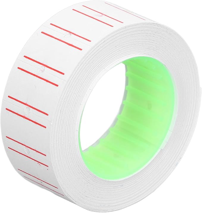 Double Red Line Tag Stickers 30 Rolls (15,000 Labels) for MX5500 Labeler, Feed Single Row Compatible with Most Pricing Machines