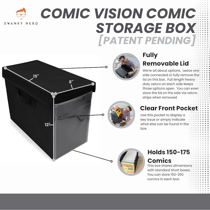 Comic Book Storage Box with Comic Book Display Window [Patent Pending]…