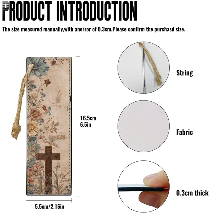 Retro Style Brown Cross Bible Case with Bookmark Waterproof Bible Cover Case for Women Lightweight Bible Bag with Handle Pockets Church Book Bag